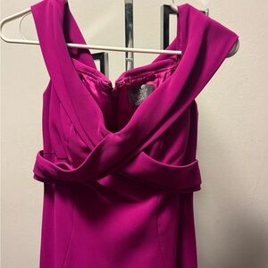 Theia Strapless Fuchsia Dress